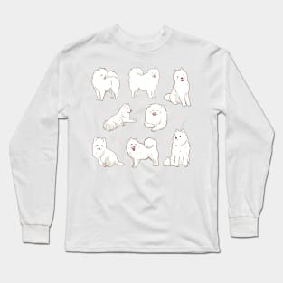 Samoyed dog sticker pack Long Sleeve T-Shirt